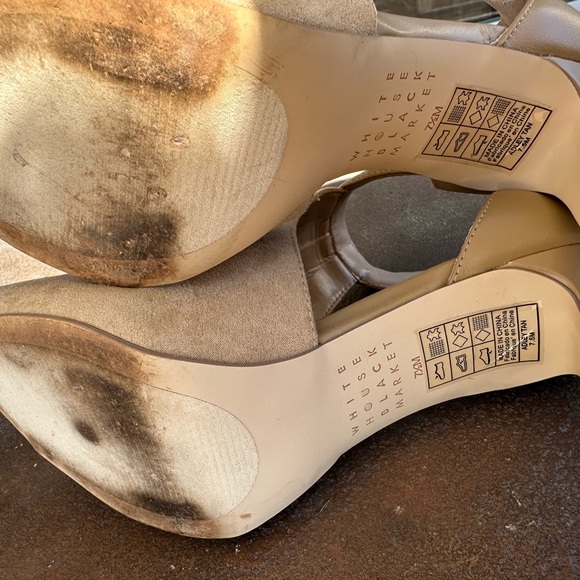 White House Black Market suede like heels 7 1/2 back zipper with peek a boo toe - Picture 8 of 9